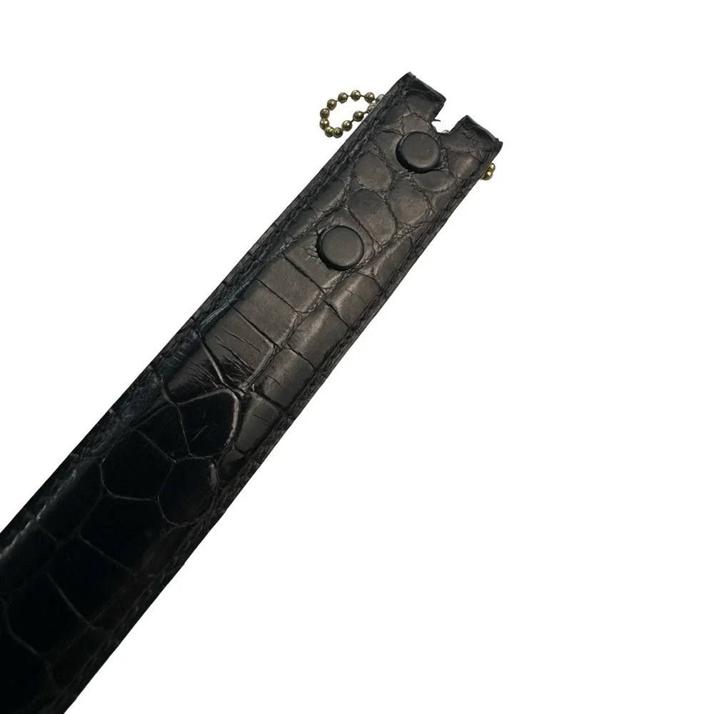 Bespoke Black Genuine American Alligator Mens Belt Size 38 NWOT